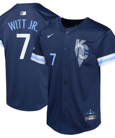 Youth Kansas City Royals Bobby Witt Jr. Nike Navy City Connect Limited Player Jersey