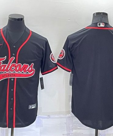 Men Atlanta Falcons Blank Black Stitched Mlb Cool Base Baseball Jersey