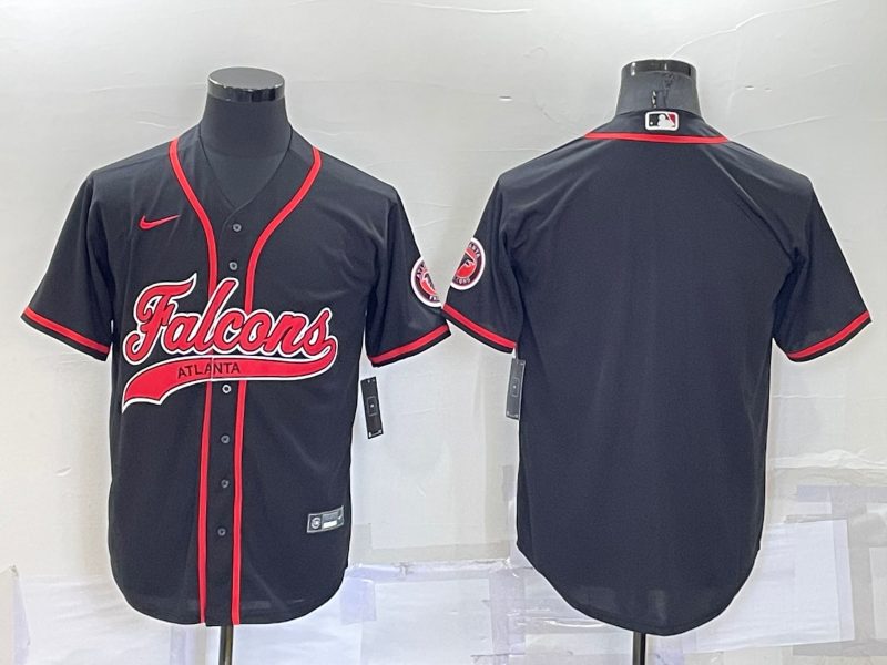 Men Atlanta Falcons Blank Black Stitched Mlb Cool Base Baseball Jersey
