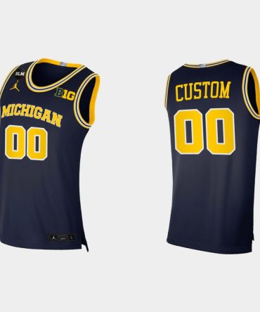 Men Ncaa Basketball Michigan Wolverines 00 #Custom Navy Blm 2021 Big Ten Regular Season Champions Jersey
