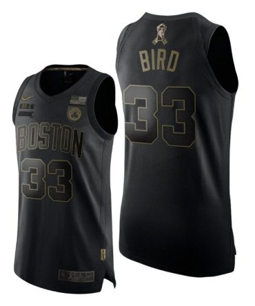 Men Boston Celtics Larry Bird 2020 Salute To Service Black Jersey