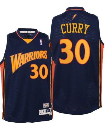Youth Golden State Warriors Stephen Curry Kids We Believe Retro Navy Jersey