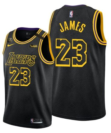 Men Lebron James #23 Lakers Black Mamba Inspired City Jersey 2020 Honors Kobe