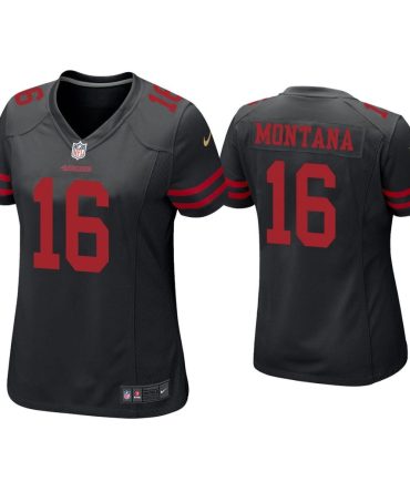 Women Joe Montana San Francisco 49Ers Black Game Jersey