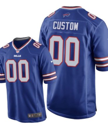 Buffalo Bills #00 Royal Men Custom Game Jersey