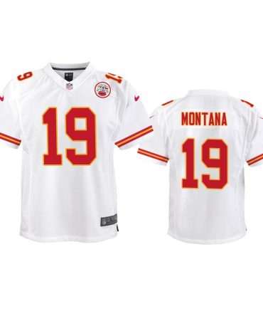 Kansas City Chiefs #19 White Joe Montana Game Jersey Youth