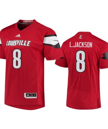 Men Lamar Jackson #8 Louisville Cardinals Red College Football Jersey