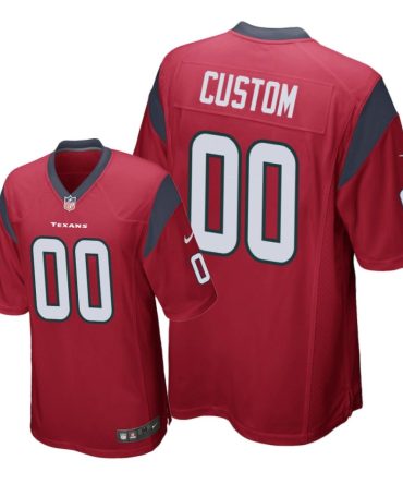 Houston Texans #00 Red Men Custom Game Jersey