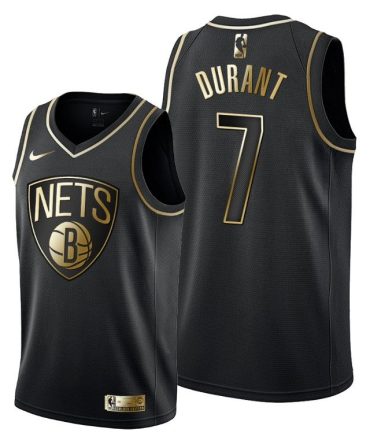 Men Kevin Durant Brooklyn Nets #7 Nets Black Golden Edition Jersey