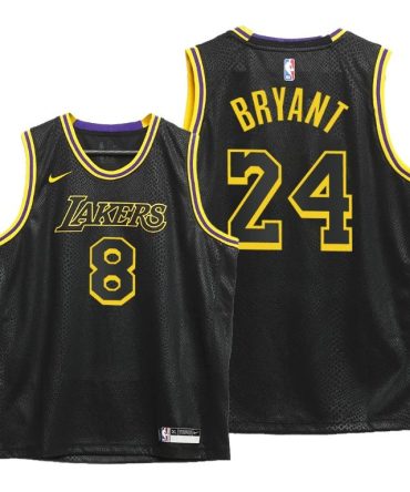 Youth Kobe Bryant Lakers Black 8.24 Mamba Day Special Edition Jersey 2020 Honors Kobe