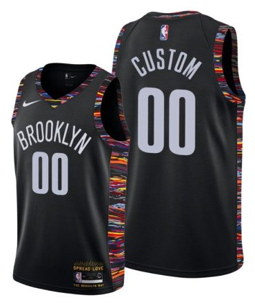 Men Custom Brooklyn Nets Music Edition Jersey Black