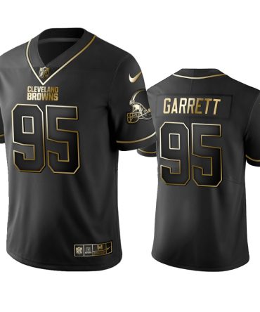 Nfl 100 Commercial Myles Garrett Cleveland Browns Black Golden Edition Vapor Untouchable Limited Jersey Mens Comocos