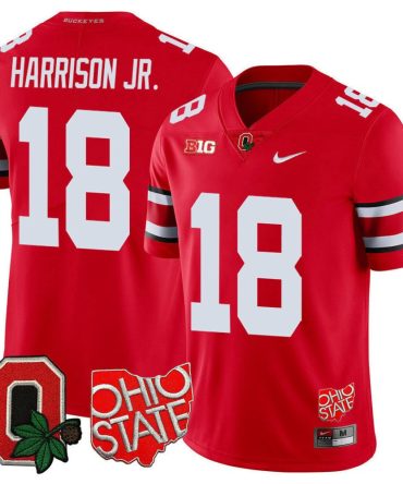 Men'S Ohio State Buckeyes Ohio State & Logo Patch Jersey - All Stitched