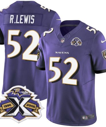 Nfl Ray Lewis Mens Baltimore Ravens 2005 Throwback Black Vapor Limited Purple Jersey All Stitched