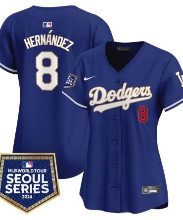 Mlb Kike Hernandez Womens Los Angeles Dodgers 2024 World Tour Seoul Series Patch Vapor Premier Limited Royal Jersey