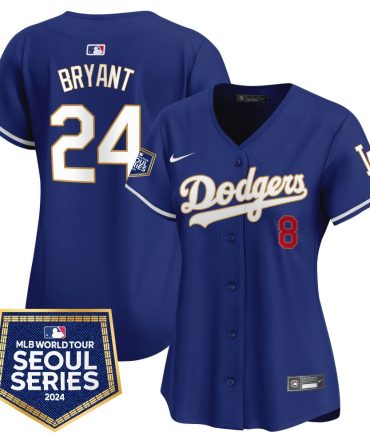 Mlb Kobe Bryant Womens Los Angeles Dodgers 2024 World Tour Seoul Series Patch Vapor Premier Limited Royal Jersey