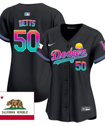 Mlb Mookie Betts Womens Los Angeles Dodgers 2024 Los Angeles City Style Vapor Premier Limited Black Jersey