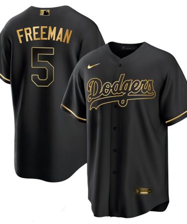 Mlb Freddie Freeman Mens Los Angeles Dodgers Black Limited Gold Cool Black Gold Jersey