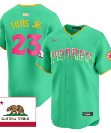 Mlb Fernando Tatis Jr. Mens San Diego Padres 2024 San Diego City Style Vapor Premier Limited V2 Aqua Jersey