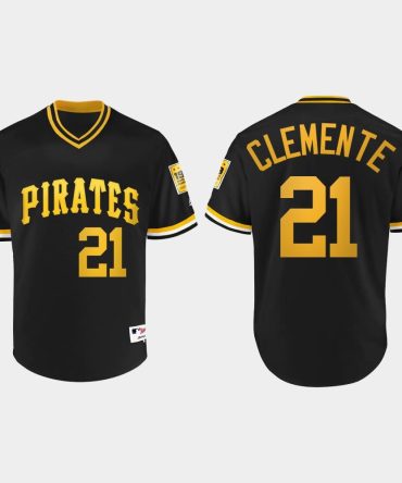 Mlb Roberto Clemente #21 Pittsburgh Pirates Vintage Bp Jersey Black