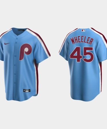 Mlb Mens Zack Wheeler #45 Philadelphia Phillies Cooperstown Collection Road Jersey Light Blue
