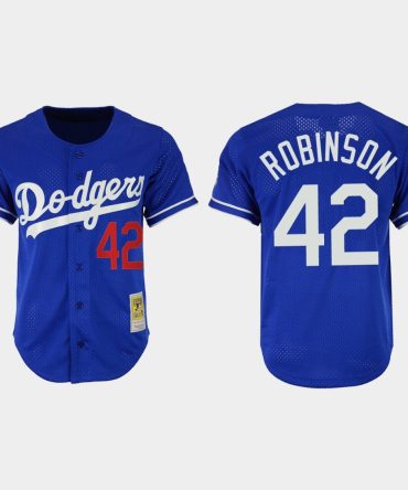 Mlb Jackie Robinson #42 Los Angeles Dodgers Mesh Batting Practice Cooperstown Collection Jersey Royal