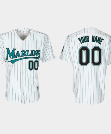 Mlb Custom Florida Marlins 30Th Anniversary Throwback Jersey White Teal