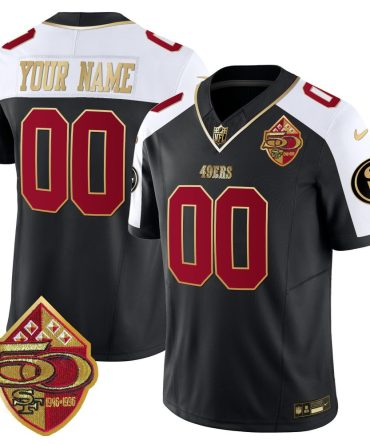 49Ers 50Th Anniversary Patch Vapor Limited Custom Jersey - All Stitched