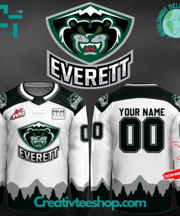 Everett Silvertips Special New 2025 Custom Hockey Jersey - White