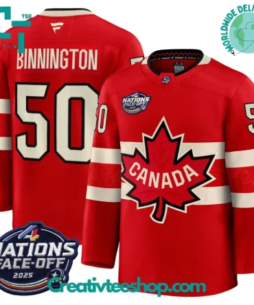 Canada Ice Hockey 4 Nation Face-Off Champions Jordan Binnington #50 Jersey