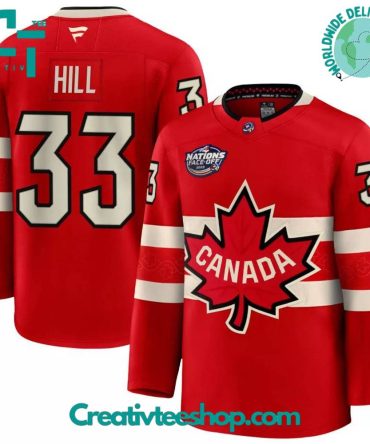 Canada 2025 4 Nations Face-Off Adin Hill #33 Red Premium Jersey