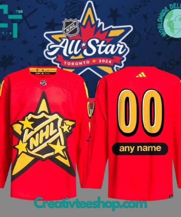 2024 Nhl All-Star Game Toronto X Drew House Red Primegreen Custom Hockey Jersey