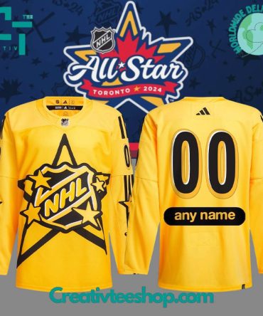 2024 Nhl All-Star Game Toronto X Drew House Yellow Primegreen Custom Hockey Jersey