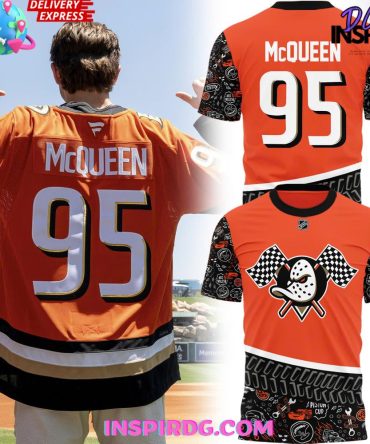 2025 Lightning Mcqueen X Anaheim Ducks Special T-Shirt