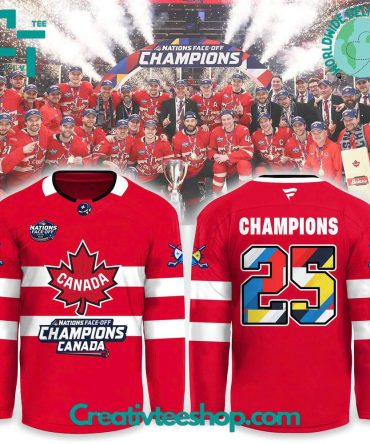 Canada National Ice Hockey Team 4 Nations 2025 Face-Off Champions Jersey