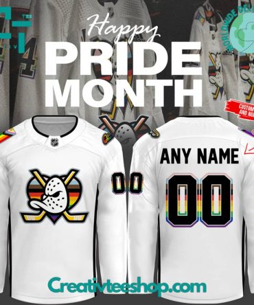 Anaheim Ducks Happy Pride Month 2025 Personalized Hockey Jersey
