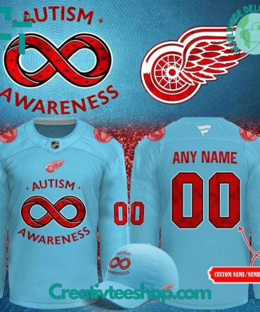 Detroit Red Wings X Autism Awareness Jersey 2025 Special Hockey Jersey