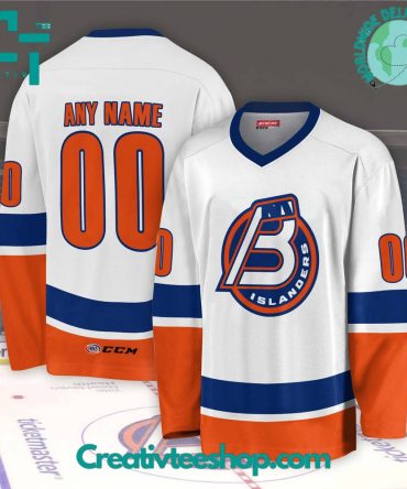 Ahl Bridgeport Islanders 2024 White Hockey Jersey