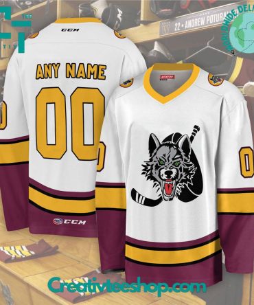 Ahl Chicago Wolves 2024 White Hockey Jersey