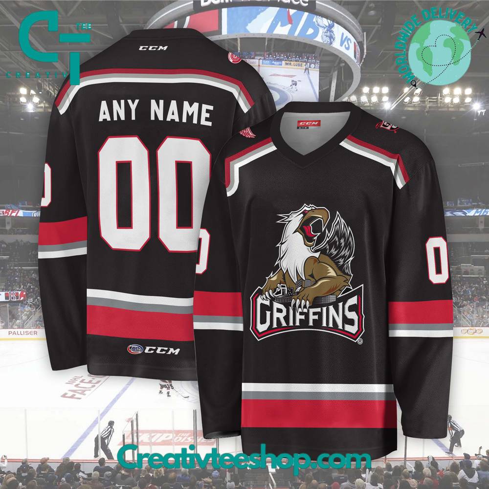 Ahl Grand Rapids Griffins 2024 Black Hockey Jersey
