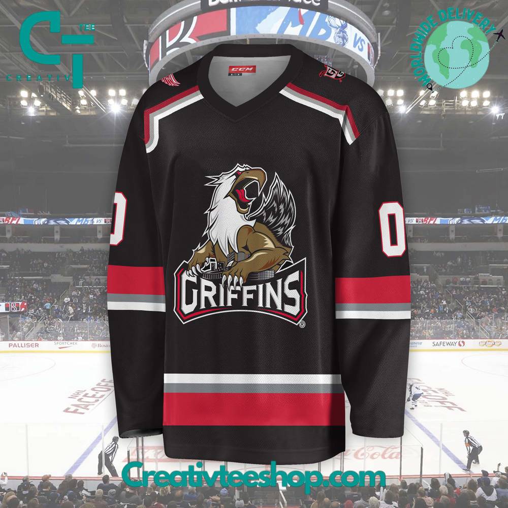 Ahl Grand Rapids Griffins 2024 Black Hockey Jersey - Image 2
