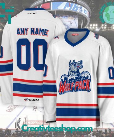 Ahl Hartford Wolf Pack 2024 White Hockey Jersey