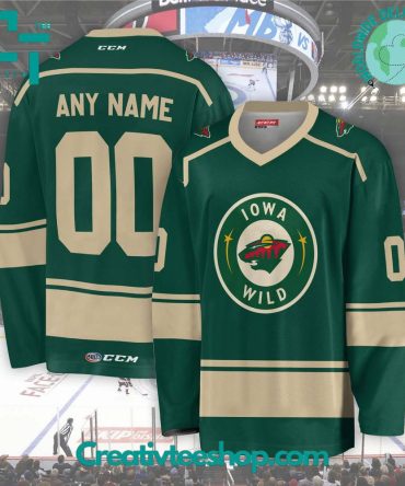 Ahl Iowa Wild 2024 Green Hockey Jersey