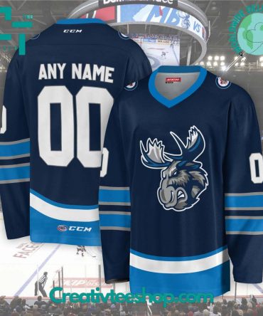 Ahl Manitoba Moose 2024 Blue Hockey Jersey