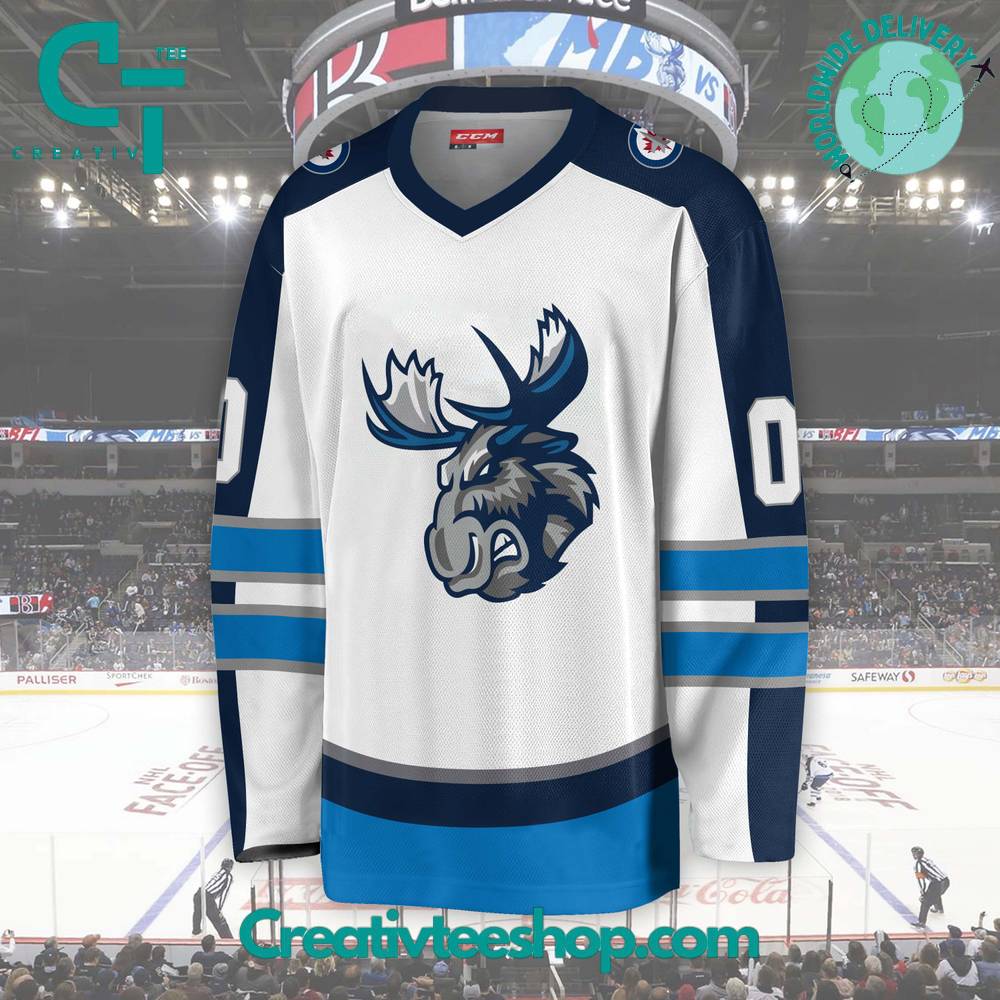 Ahl Manitoba Moose 2024 White Hockey Jersey - Image 2