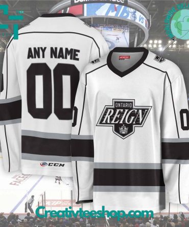 Ahl Ontario Reign 2024 White Hockey Jersey