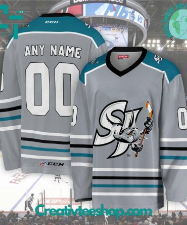 Ahl San Jose Barracuda 2024 Grey Hockey Jersey