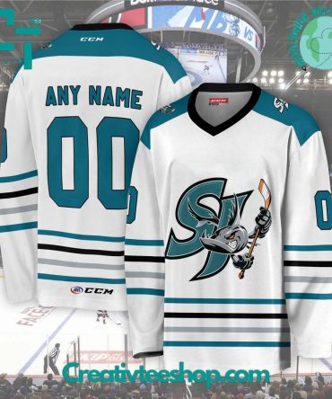 Ahl San Jose Barracuda 2024 White Hockey Jersey