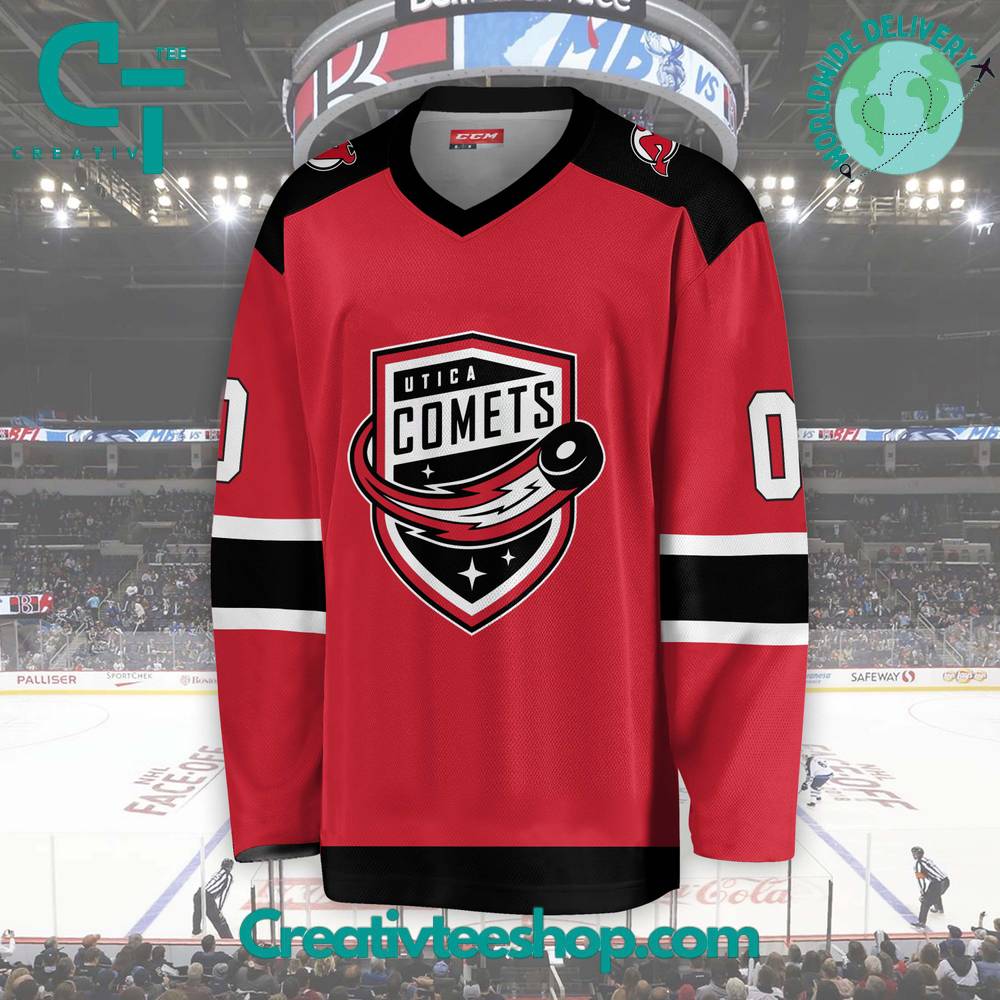 Ahl Utica Comets 2024 Red Hockey Jersey - Image 2