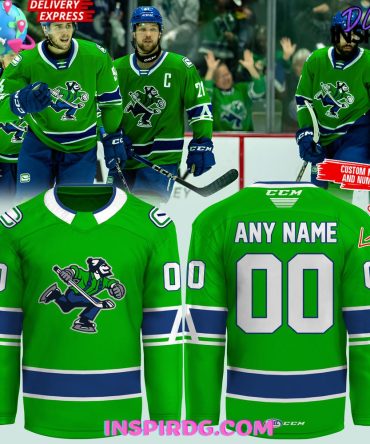 Abbotsford Canucks Ahl Ccm Edition Green Hockey Jersey
